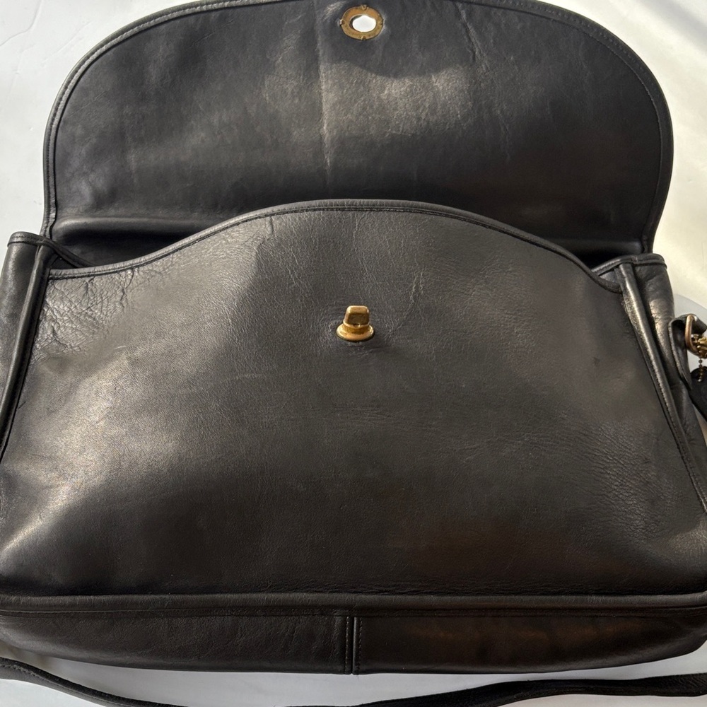 Vintage Coach #5265 Lexington Black Leather Messenger Bag - Picture 9 of 14